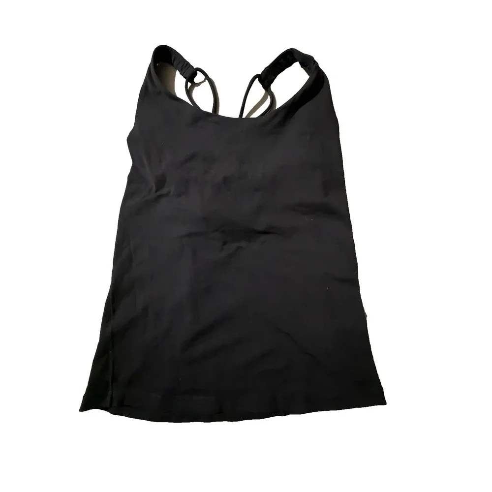 Prana Women's Size Small Black Yoga Tank Top With Built in Bra